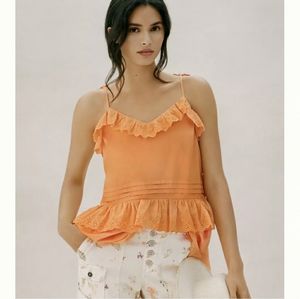 Anthropologie Mare Mare Eyelet Ruffle Josephine Top